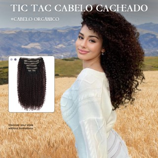 140G 7Pcs Bio Fibra Aplique de Cabelo Humano clip Em Extensões Cacheado Sintéticas Jerry Para Preto Feminino Peças