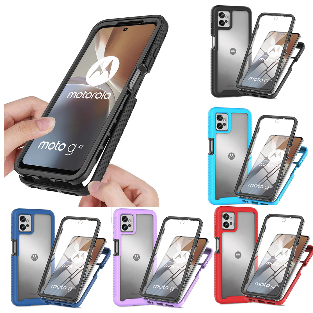 360 ° Capa De Proteção Total À Prova De Choque Para Motorola MOTO  G22 G23 G32 G13 G13 Case PC TPU PET Filme Protetor De