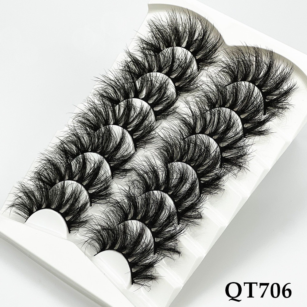 7 Pares de Cílios Cílios 3D Cílios Longos Curling Fan Eyelashes Espessos Cílios Fofos Falsos Cílios Maquiagem Atacado