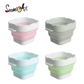 SeamiArt Morandi Mini Balde Dobrável Com Porta Caneta De Pincel Para Lavagem Ferramentas De Desenho De Aquarela em Oferta na Shopee