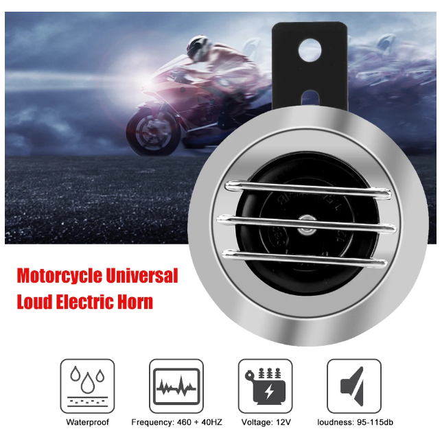 DC 12V 1.5A 105dB Universal À Prova D'água Motocicleta Redonda Buzina Elétrica Acessórios Para Alto-Falantes Redondos Sc