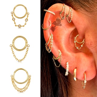 Brincos De Piercing Em Tassel De Aço Titânio Simples Para Mulheres 316L Anel No Nariz Com Laço Sem Costura em Oferta na Shopee
