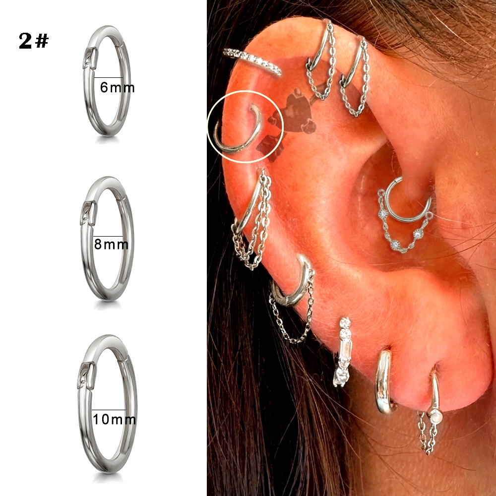 Brincos De Piercing Em Tassel De Aço Titânio Simples Para Mulheres 316L Anel No Nariz Com Laço Sem Costura