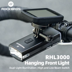 Lanterna De Bicicleta ROCKBROS Luz Dianteira Pendurada Forte Elevação 3000 Lumens Farol Nocturno De Estrada De Montanha