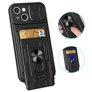 Compatível Com Apple iPhone 15 Pro Max 14 Plus Capa Da Caixa Armadura À Prova De Choque Função De Slot De Cartão De Crédito E Proteção Câmera
