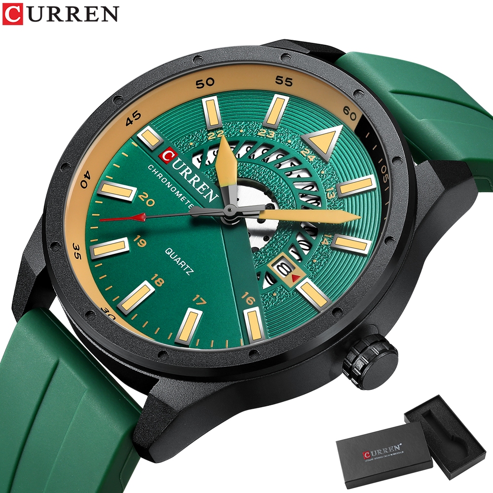 CURREN high-end fashion top Luxuoso design Exclusivo casual Minimalista Estilo Esportivo De Quartzo À Prova D'água Relógio Masculino 8421 - Watches