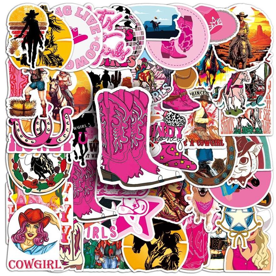 50 Pçs Engraçado Dos Desenhos Animados Americano COWGIRL Graffiti Adesivos À Prova Dwaterproof Água Para Telefones DIY P em Oferta na Shopee
