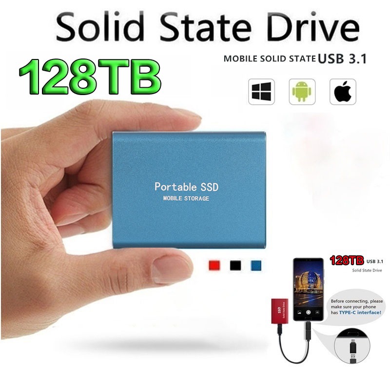 Disco Rígido Externo HD 16TB SSD 8TB 4TB USB 3.1 Tipo C Interface De Alta Qualidade