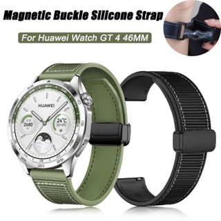 Fivela Magnética De Nylon De Silicone Para Relógio Huawei GT 4 3 2 2E Pulseira Pro Nova Bracelete Composta De Tecido SmartWatch GT4 GT3 GT2 De 46mm