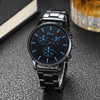Relogio masculino Preto de Quartzo com Bracelete de Aço Inoxidável