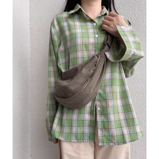 Saco de Lona Estilo Japonês Estilo Corduroy Dumpling Bag Girls Casual Messenger Bag Saco de Lona Estilo Unisexo para Estudantes