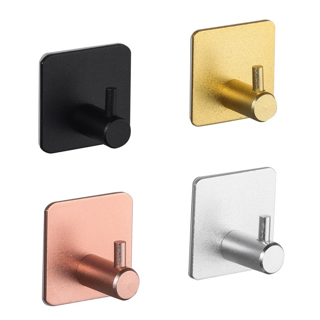 Ulan Auto-Adesivo Casa Cozinha Rack De Parede Porta Gancho Chave Cabide De Alumínio Toalha De Roupas Robe em Oferta na Shopee