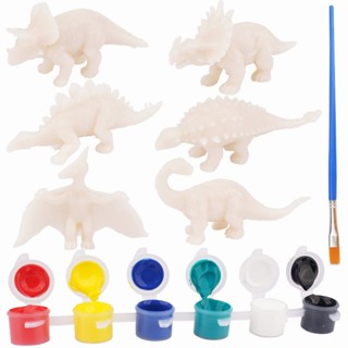Boneco Para Pintar Dinossauros Painter Pintura Com 6 Tintas