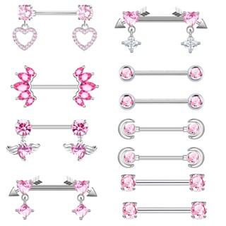 Cupido De Anel De Mamilo Rosa Amor Lunar Corpo De Pregos Piercing Single