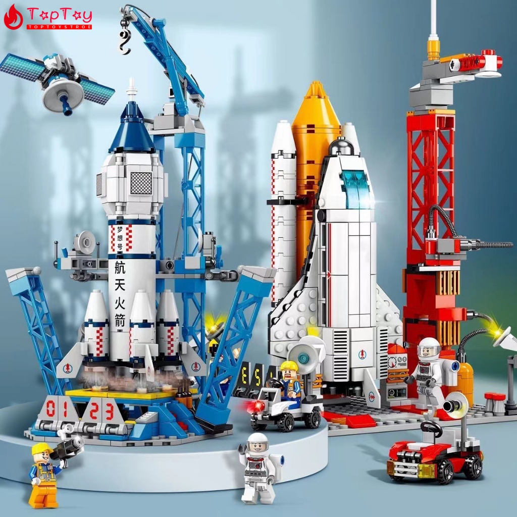458 Pçs Minecraft Espaço Série Foguete do Ônibus Espacial Brinquedo de Blocos de Construção DIY Modelo Crianças Presente
