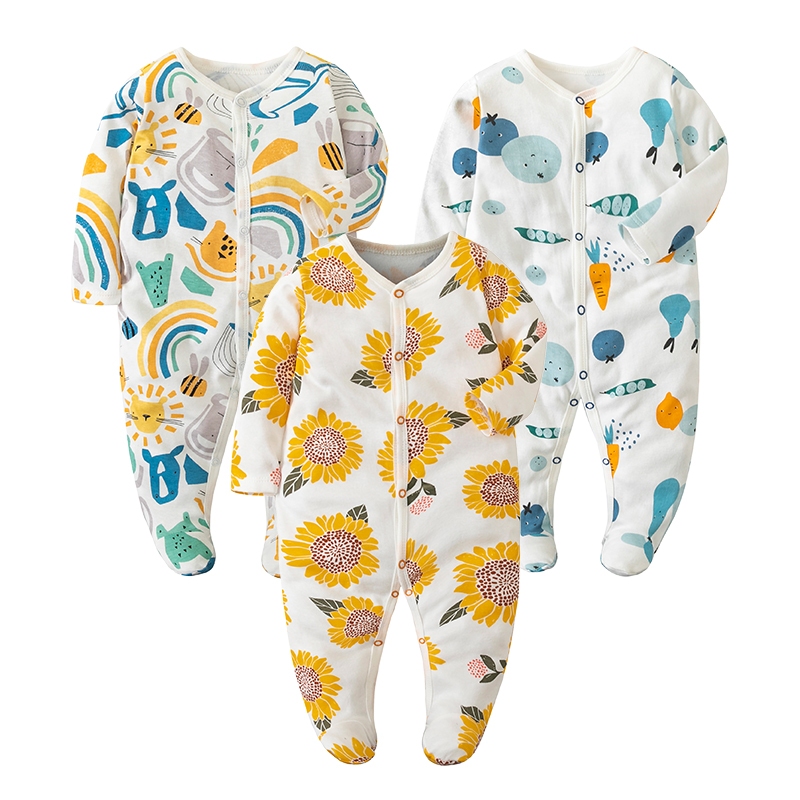 Carter Manga Longa Coberta Footie Baby Pijama Fato De Dormir Romper Clothes