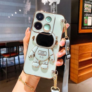 Infinix Smart 7 X6515 Tecno Spark Go 2023 Porta Astronautas De Eletrodeposição Macio Com Lanyard