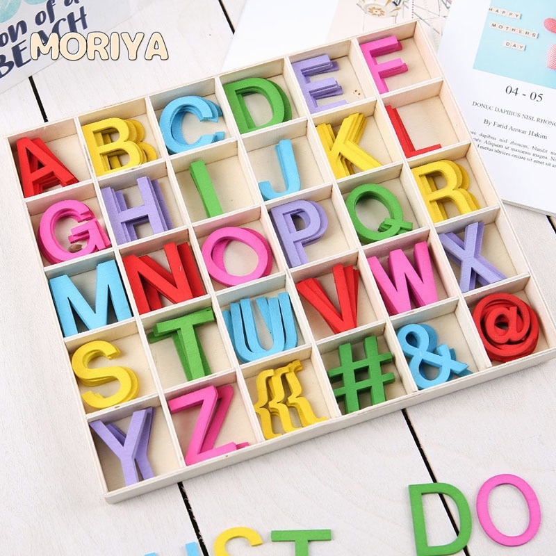 Brinquedo educativo jogo 156 letras alfabeto de madeira Montessori em Oferta na Shopee