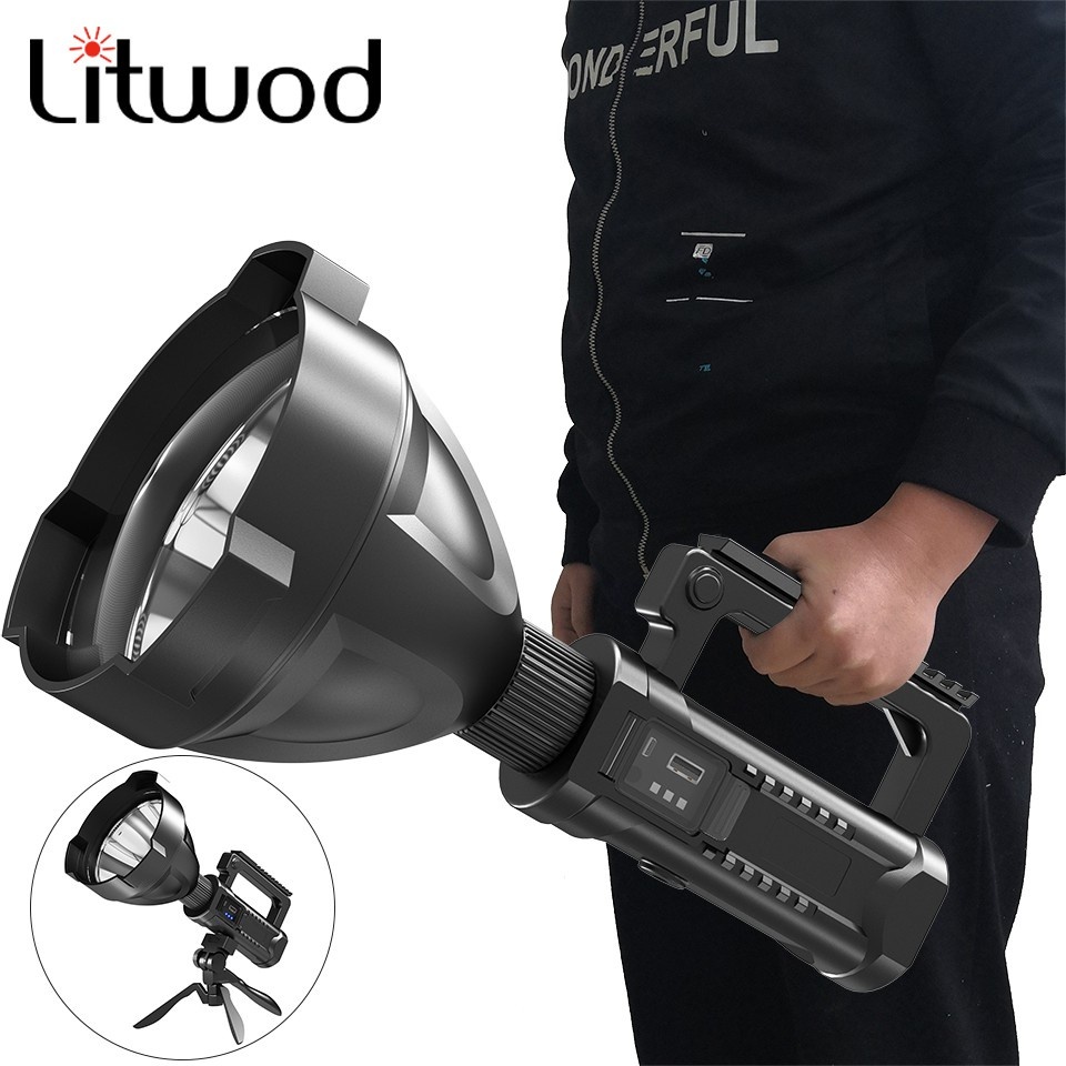 【Ready Stock】Holofote De Cabeça Grande 40W Super Brilhante LED Recarregável XHP70.2