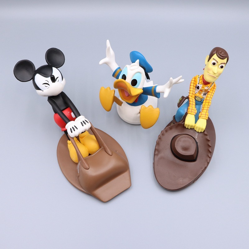 1Pcs Kawaii Woody Pato Donald Mickey Tampas Criativas Reutilizáveis À Prova De Vento Home Office Anti-Colisão Bloqueadores De Portas Decor Toy em Oferta na Shopee