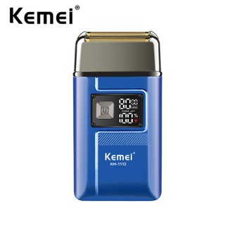 Barbeador Elétrico Kemei De Lâmina Dupla De Cabeça Careca IPX6 Precisão 8000RPM Ultra-Fechado À Prova D