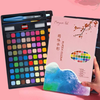 Kit Aquarela 48/60/72 Cores Com Pincel Pigmentos De Desenho Portáteis Papelaria Presente Materiais De Arte em Oferta na Shopee