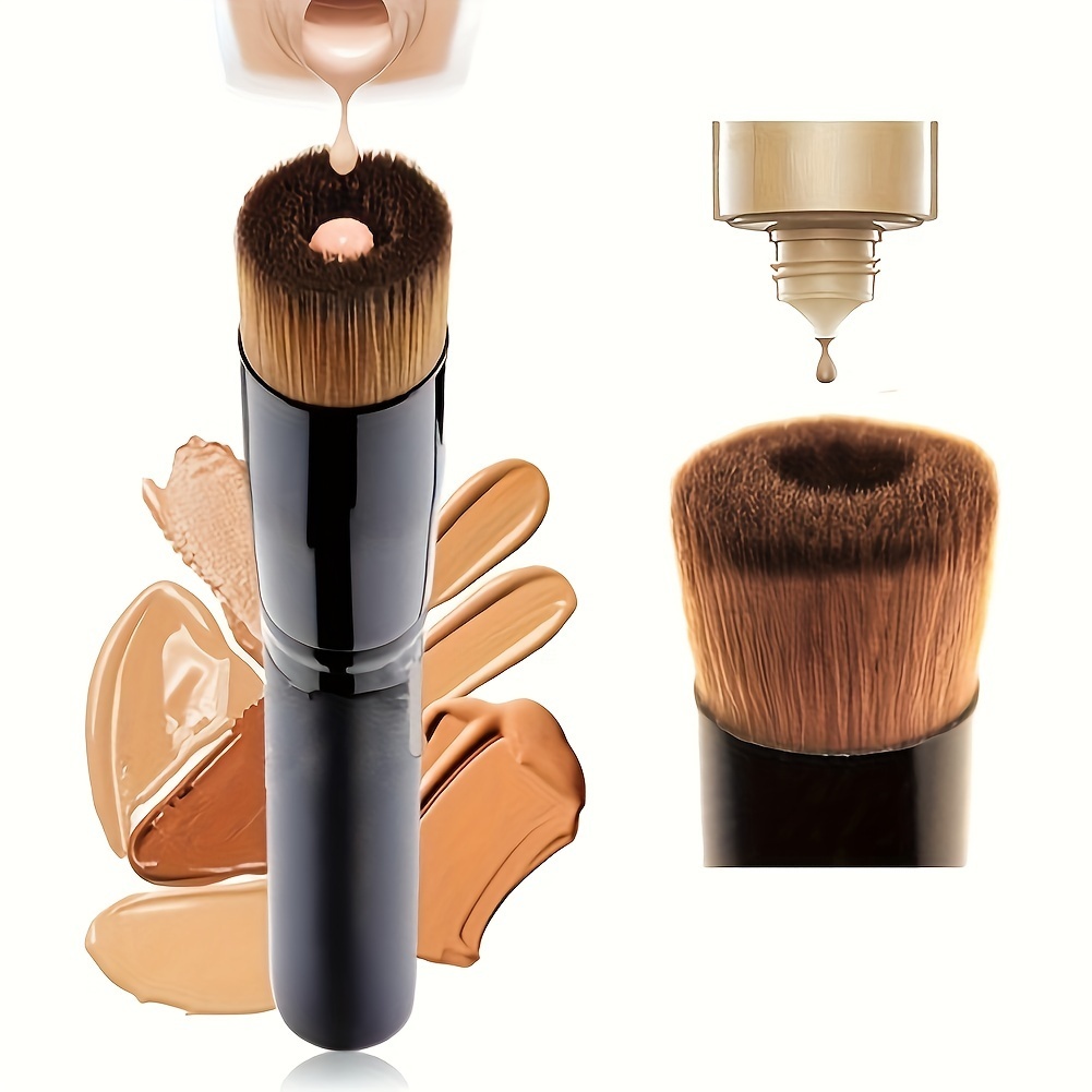 Foundation Brush Flat Top , Escova De Maquiagem Para Mistura De Líquido , Creme E Cosméticos Em Pó Perfeito-Buffing , Stippling , Concealer