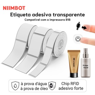 NIIMBOT D101 Papel Adesivo Transparente de 10-25mm de Largura, à Prova d