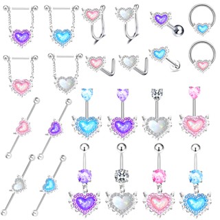 Multi Colour Peach Anel Do Coração Ventre Pêssego Da Moda Dança Spice Girl Piercing
