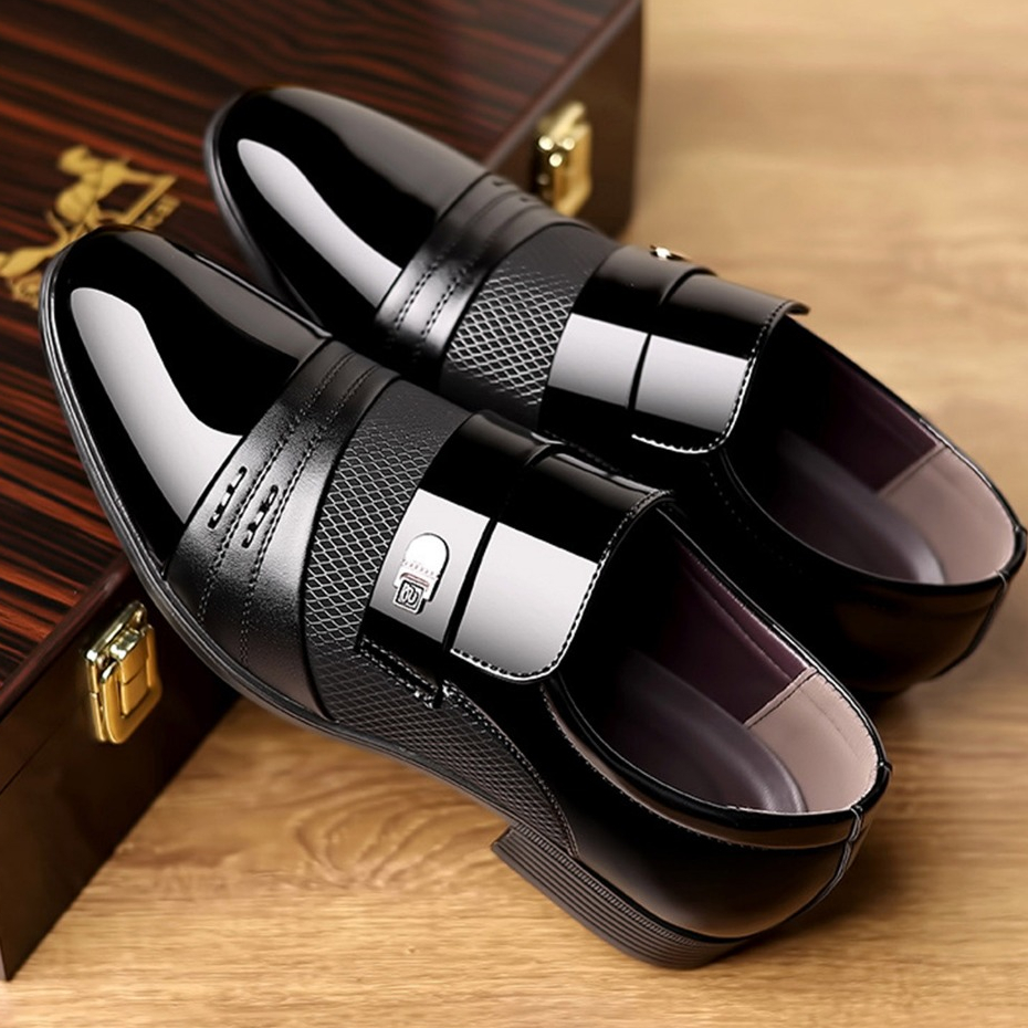 Sapato Social Masculino Estilo Britânico De Couro Envernizado Com Bico Fino 38-48 em Oferta na Shopee