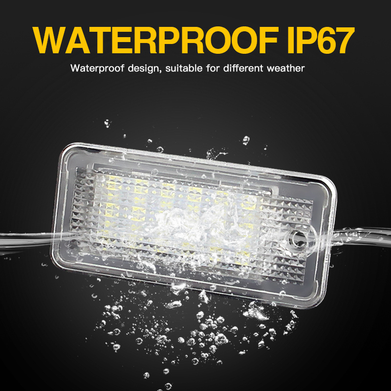 2pçs Canbus Led Placa De Matrícula Luz Número Lâmpada Para Audi A3 A4 S4 RS4 B6 B7 A6 RS6 S6 C6 S5 2D Cabrio Q7 A8 S8 RS4 Avant