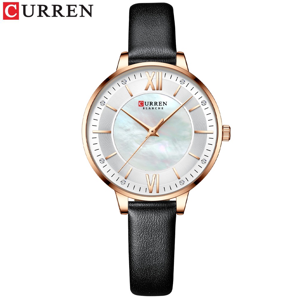 CURREN Relógios Femininos Quartzo Marca De Luxo Couro Elegante À Prova D'água 90