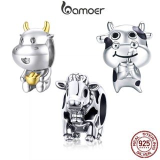 Bamoer 925 Sterling Sliver Charms Pendants Design Animal Cute Cow Collection Acessórios Para Pulseiras DIY