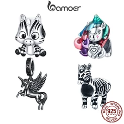 Bamoer 925 Sterling Sliver Charms Pendants Design Animal Cute Horse Collection Acessórios Para Pulseiras DIY