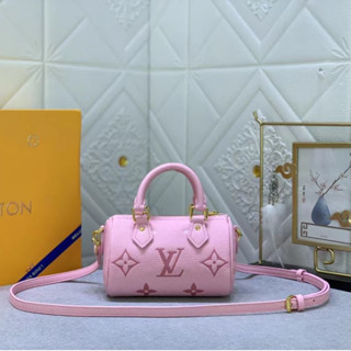 Nova Fotografia Física L/V Louis * Vuitton Saco De Mão Speedy Em Relevo Mini De Couro De Um Ombro M81913 Com Caixa