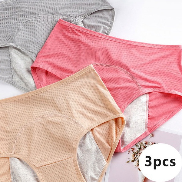 3 pcs/set Calcinha Menstrual Incontinência Antibacteriana Período Metal À Prova De Vazamentos em Oferta na Shopee