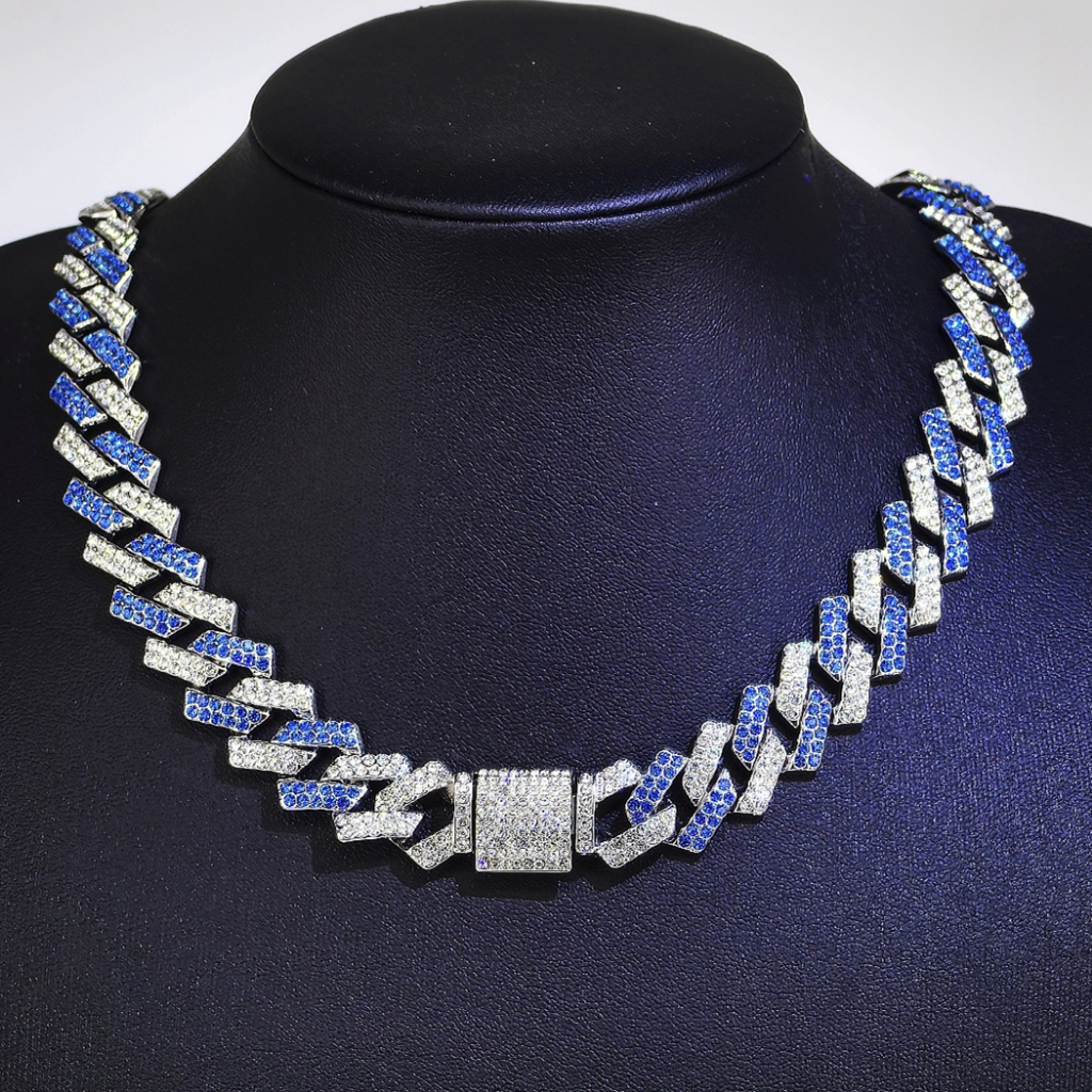Novo Corrente Cravejada Ice Colar Masculino Hip Hop Miami Cubana Corrente Rhinestones Corrente Masculina Pulseira Mascul