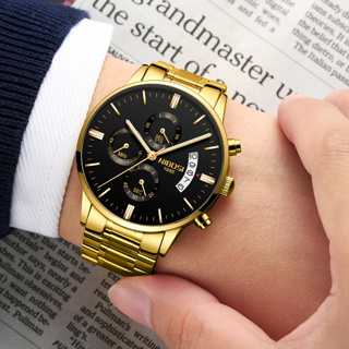 Relógio de Pulso NIBOSI / Relógio de Quartzo em Aço Inoxidável Luxuoso com Cronógrafo Militar/Executivo Masculino em Oferta na Shopee