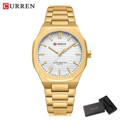 Relógio Masculino CURREN Clássico Original Simples Ponteiros Luminoso De Aço Inoxidável Moda Casual Negócios Desportivos Quartzo Analógico À Prova D'água 8456