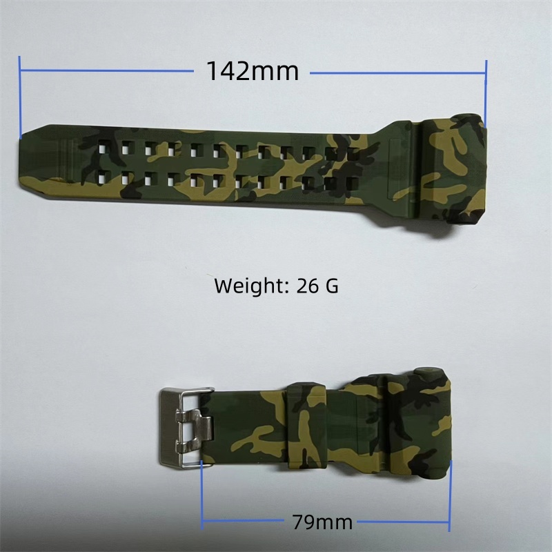 Detalhes do Relógio Skmei 1968 1637 1520 Banda De PU Macia Compatível Com A Largura 7,5mm 33,5mm Cor Camo Verde Preto