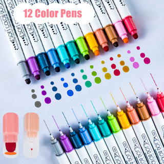 Novo 12 Cores Caneta De Tinta Pontilhada Marcador Marcador De Bolinhas Pontos-Chave Nos Livros DidáTicos Dos Alunos LáPi em Oferta na Shopee