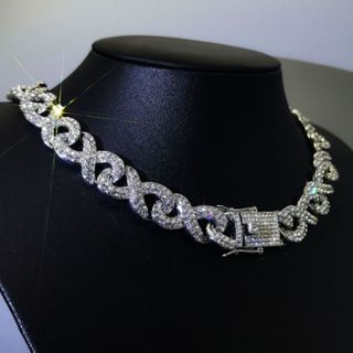Nova Pulseira De Corrente Cubana De hip-hop Européia E Americana Com Colar De 8 Caracteres Masculino De Diamante Cheio Gelo