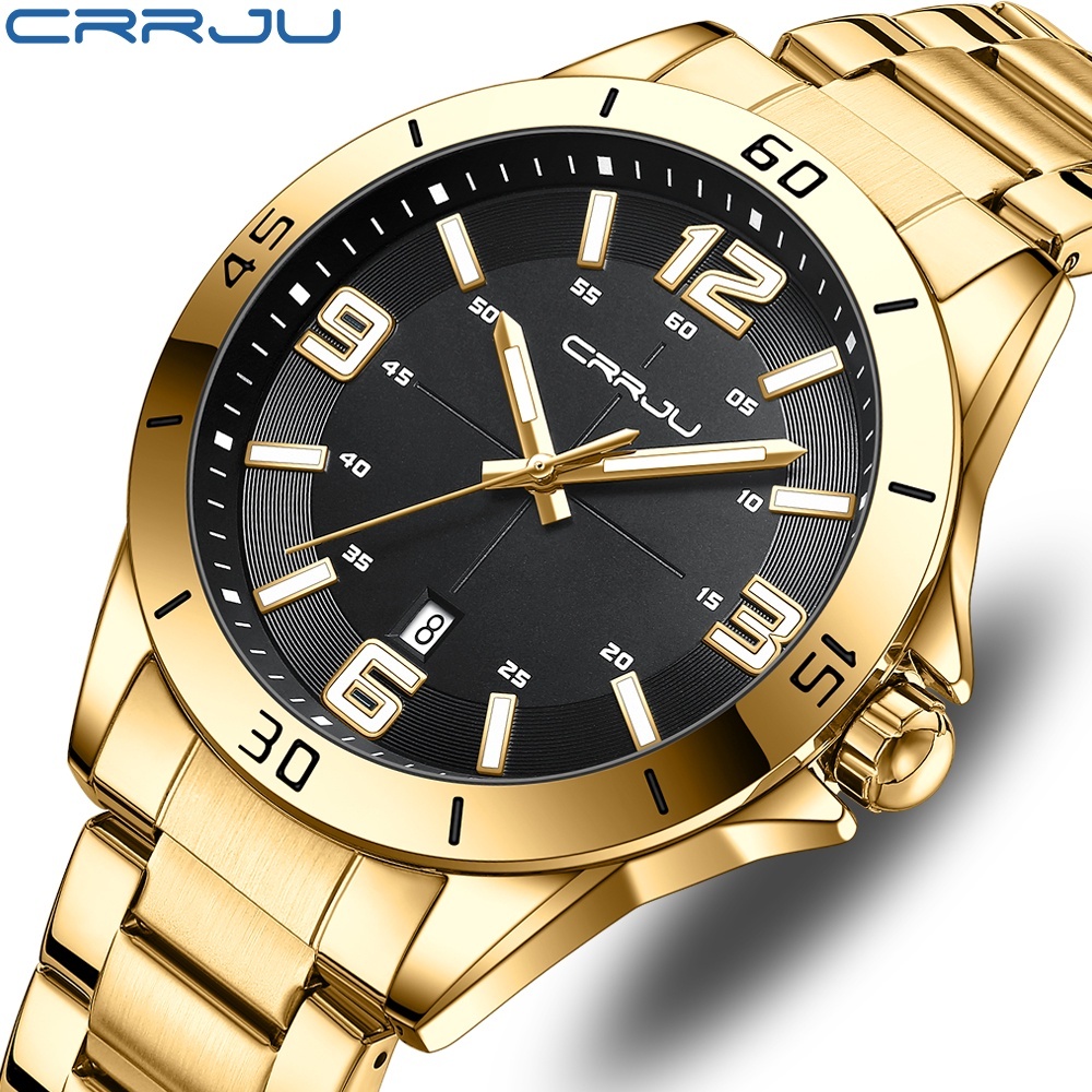 CRRJU Nova Marca Masculina Top Luxo Simples Moda Negócios Simulação Quartzo Aço Inoxidável Impermeável 5003 X em Oferta na Shopee