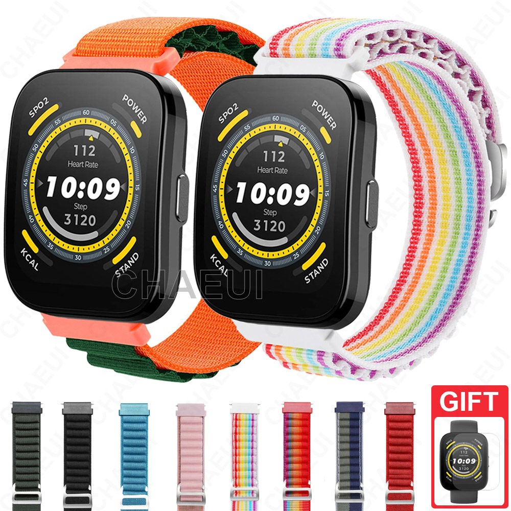 Acessórios De Banda De Nylon Para Amazfit Bip Max 6 5 Unity 3 U Pro S / GTS 4 Mini 3 2 / GTR Mini