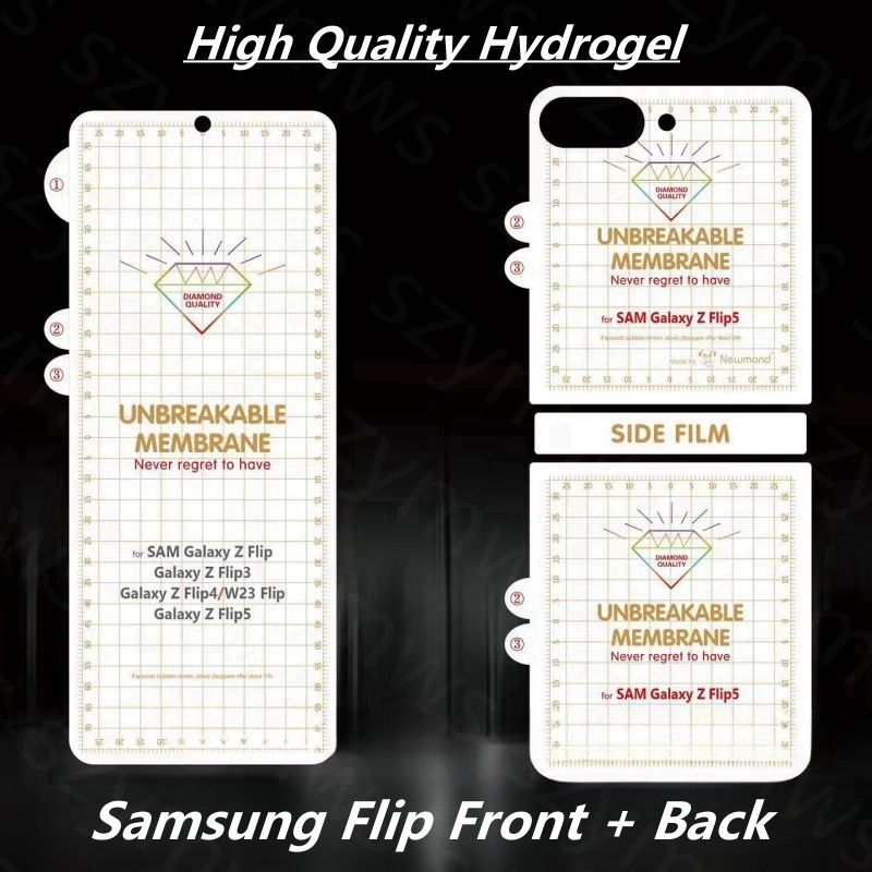 Película Hydrogel De Alta Qualidade Para Samsung Galaxy Z Flip 5 4 3 Protetor De Tela Frontal Traseira Matte Glaxy Flip5 Flip4 Flip3