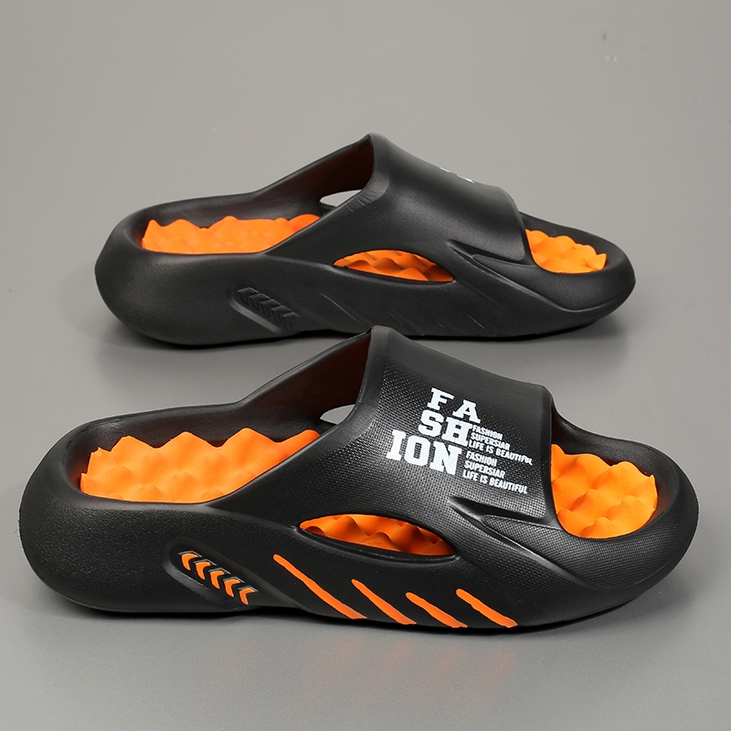 Chinelos De Verão Masculinos Com Sentido De Rampa Nova Tendência De Massagem Doméstica Antideslizante , Fundo Macio E Sandália Masculina