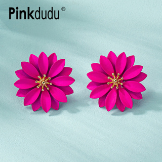 Pinkdudu Frosted Vintage Flower Stud Brincos De Flor Sweet Temperament Moda Jóias Acessórios Para Mulheres PD1754 em Oferta na Shopee