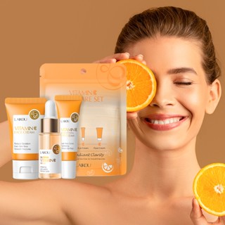 LAIKOU Conjunto De Vitamina C Para Cuidados Com A Pele 3Pcs Anit-Oxidação Mesmo Tom De Hidratante Brilhante