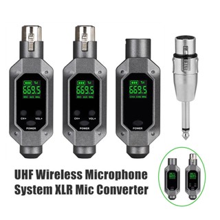Sistema De Microfones Sem Fio UHF Transmissor E Receptor XLR Para Dinâmicos PA Mixer De Áudio