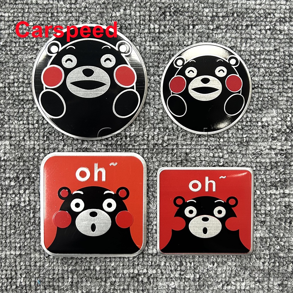 Adesivo De Carro De Metal 3D Kumamon Emblema De Desenho Animado Porta-Malas De 1 Unidade